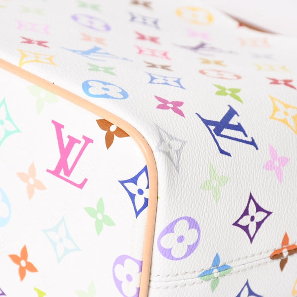 新品同様 LOUIS VUITTON ルイヴィトン ハンドバッグ オールインBB TM M13089 モノグラム マルチカラー ホワイト 村上隆 中古 4a003280