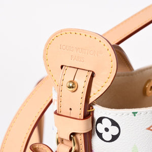 新品同様 LOUIS VUITTON ルイヴィトン ハンドバッグ オールインBB TM M13089 モノグラム マルチカラー ホワイト 村上隆 中古 4a003280