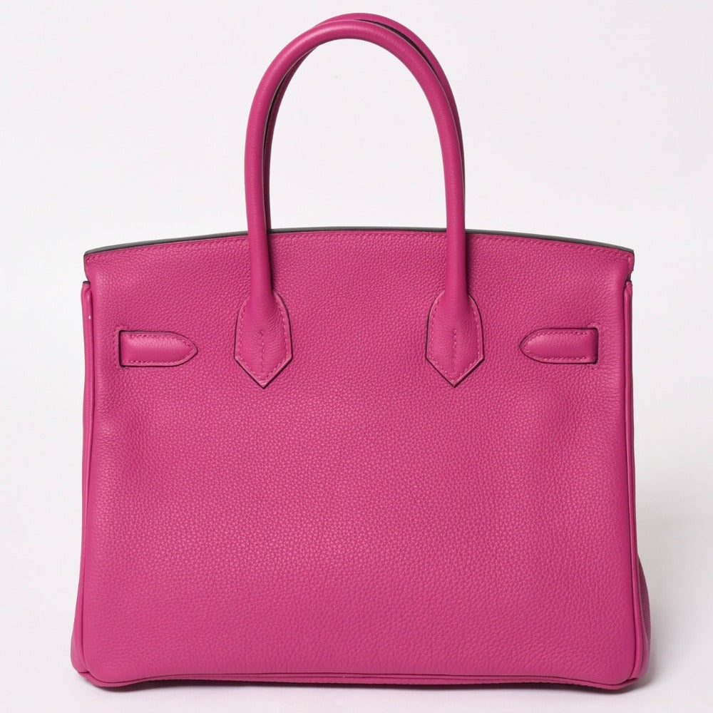 Like new HERMES Birkin 30 handbag Vaux Epson rose purple silver hardware A stamp used 4a003274