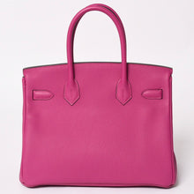 Load image into Gallery viewer, 新品同様 HERMES エルメス バーキン30 ハンドバッグ ヴォーエプソン ローズパープル シルバー金具 A刻印 中古 4a003274