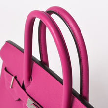 Load image into Gallery viewer, 新品同様 HERMES エルメス バーキン30 ハンドバッグ ヴォーエプソン ローズパープル シルバー金具 A刻印 中古 4a003274