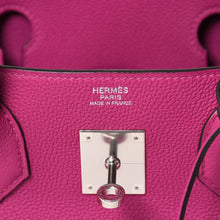 Load image into Gallery viewer, 新品同様 HERMES エルメス バーキン30 ハンドバッグ ヴォーエプソン ローズパープル シルバー金具 A刻印 中古 4a003274