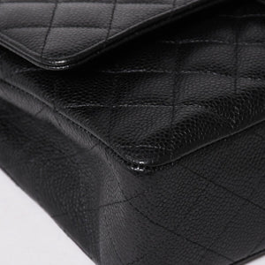 Like new CHANEL Chanel Matelasse 25 W flap W chain shoulder bag 19 series Coco mark caviar skin black used 4a003366