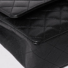 画像をギャラリービューアに読み込む, 新品同様 CHANEL シャネル マトラッセ25 Wフラップ Wチェーンショルダーバッグ 19番台 ココマーク キャビアスキン ブラック 中古 4a003366