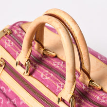 画像をギャラリービューアに読み込む, 極美品 LOUIS VUITTON ルイヴィトン ネオスピーディ ハンドバッグ M95214 モノグラムデニム ゴールド金具 ピンク 中古 4a003359