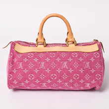 画像をギャラリービューアに読み込む, 極美品 LOUIS VUITTON ルイヴィトン ネオスピーディ ハンドバッグ M95214 モノグラムデニム ゴールド金具 ピンク 中古 4a003359