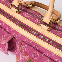 画像をギャラリービューアに読み込む, 極美品 LOUIS VUITTON ルイヴィトン ネオスピーディ ハンドバッグ M95214 モノグラムデニム ゴールド金具 ピンク 中古 4a003359
