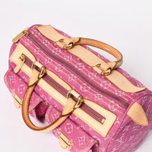 画像をギャラリービューアに読み込む, 極美品 LOUIS VUITTON ルイヴィトン ネオスピーディ ハンドバッグ M95214 モノグラムデニム ゴールド金具 ピンク 中古 4a003359