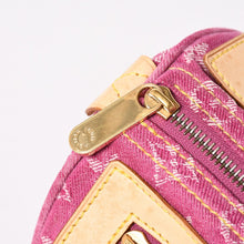 画像をギャラリービューアに読み込む, 極美品 LOUIS VUITTON ルイヴィトン ネオスピーディ ハンドバッグ M95214 モノグラムデニム ゴールド金具 ピンク 中古 4a003359