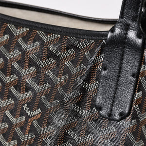 廃盤 激レア GOYARD ゴヤール サンルイ XXL トートバッグ ハンドバッグ PVC レザー ブラック マーカジュ ヘリンボーン 中古 4a003357