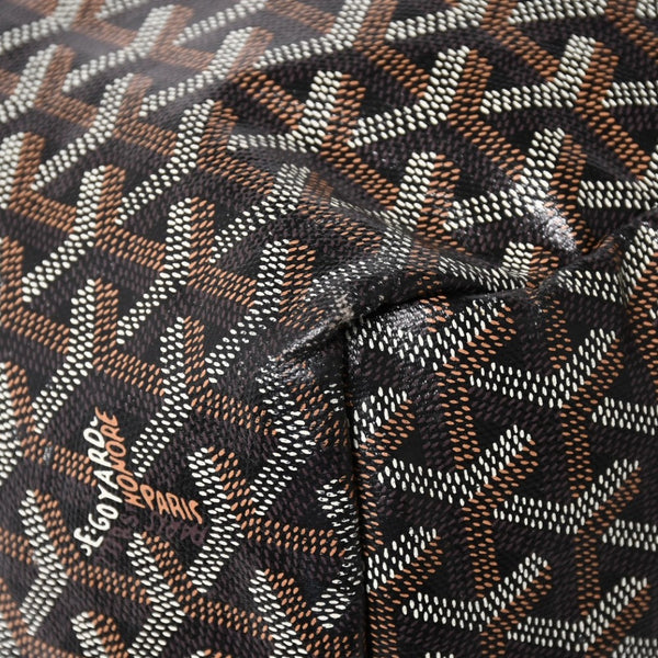 廃盤 激レア GOYARD ゴヤール サンルイ XXL トートバッグ ハンドバッグ PVC レザー ブラック マーカジュ ヘリンボーン 中古 4a003357