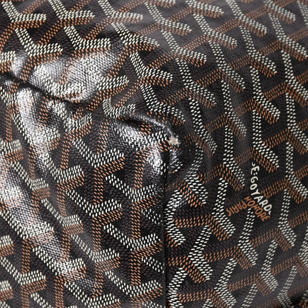 廃盤 激レア GOYARD ゴヤール サンルイ XXL トートバッグ ハンドバッグ PVC レザー ブラック マーカジュ ヘリンボーン 中古 4a003357