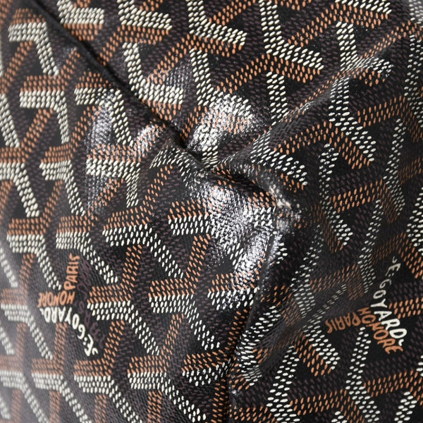 廃盤 激レア GOYARD ゴヤール サンルイ XXL トートバッグ ハンドバッグ PVC レザー ブラック マーカジュ ヘリンボーン 中古 4a003357