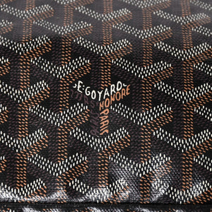 廃盤 激レア GOYARD ゴヤール サンルイ XXL トートバッグ ハンドバッグ PVC レザー ブラック マーカジュ ヘリンボーン 中古 4a003357