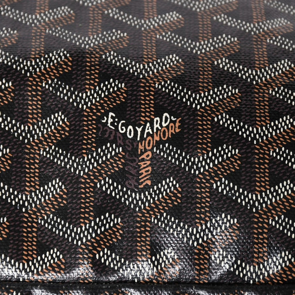 廃盤 激レア GOYARD ゴヤール サンルイ XXL トートバッグ ハンドバッグ PVC レザー ブラック マーカジュ ヘリンボーン 中古 4a003357