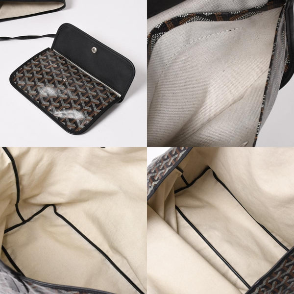廃盤 激レア GOYARD ゴヤール サンルイ XXL トートバッグ ハンドバッグ PVC レザー ブラック マーカジュ ヘリンボーン 中古 4a003357
