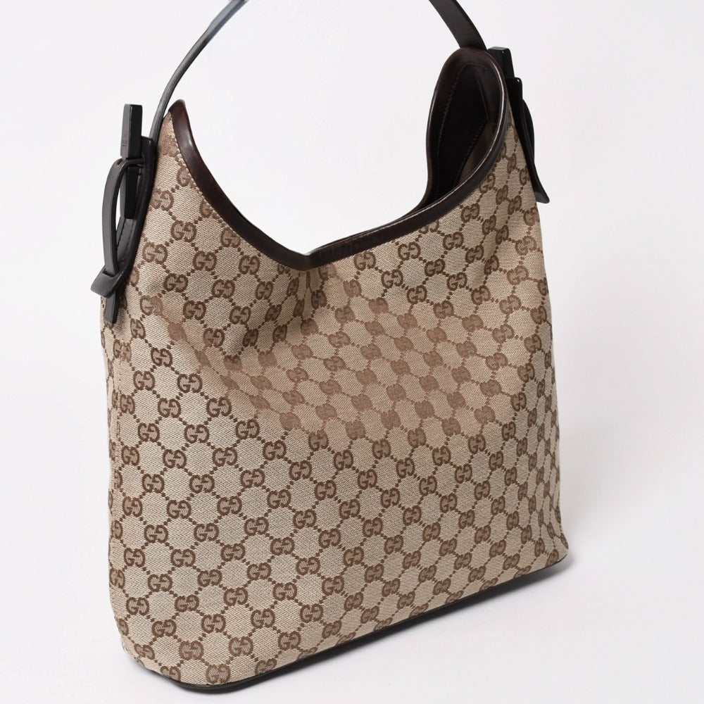 GUCCI Gucci One Shoulder Hobo Bag GG Canvas Semi-Shoulder Shoulder Bag Beige Brown Crescent Moon Shape 300241 Good Condition Used 4a003327