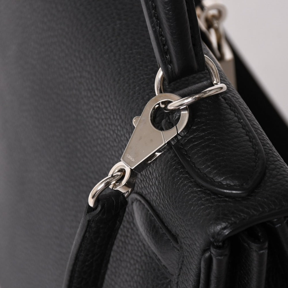 極美品 HERMES エルメス ケリー28 内縫い Y刻印 ブラック トゴ シルバー金具 ハンドバッグ 中古 4a003275