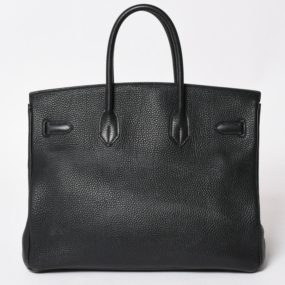 極美品 HERMES エルメス BIRKIN バーキン35 ブラック シルバー金具 トゴ ハンドバッグ □I刻印 中古 4a003283