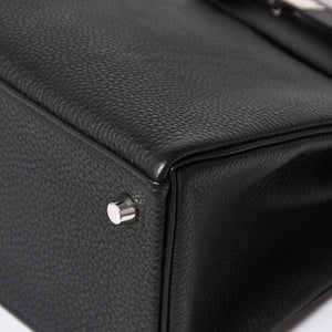 Very good condition HERMES Kelly 28 Inner stitch Y stamp Black Togo Silver hardware Handbag Used 4a003275