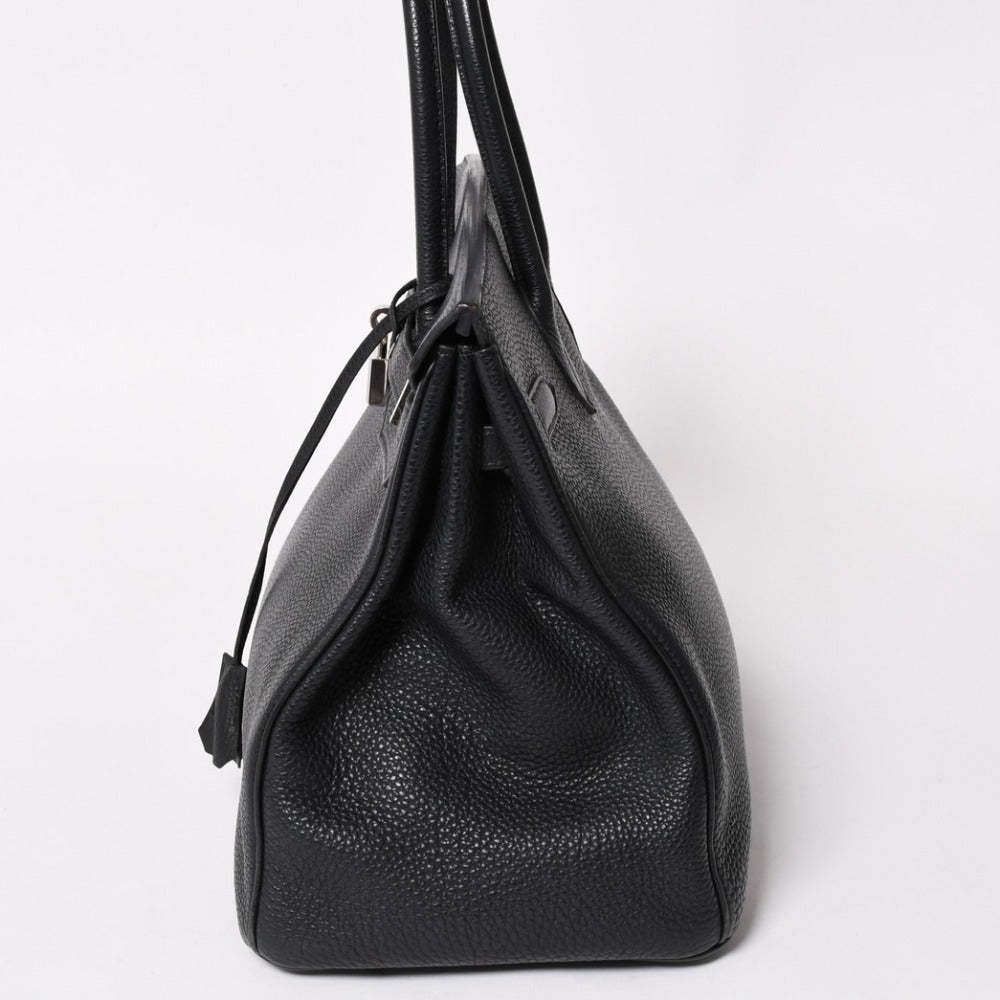 極美品 HERMES エルメス BIRKIN バーキン35 ブラック シルバー金具 トゴ ハンドバッグ □I刻印 中古 4a003283