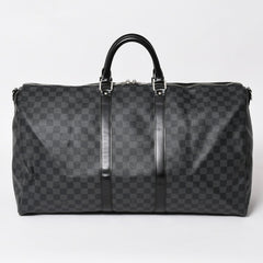 極美品 ルイヴィトン LOUIS VUITTON キーポル バンドリエール 55 ボストンバッグ ダミエ グラフィット ブラック N41413 中古 4a003365