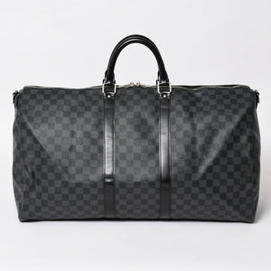 極美品 ルイヴィトン LOUIS VUITTON キーポル バンドリエール 55 ボストンバッグ ダミエ グラフィット ブラック N41413 中古 4a003365