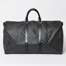 画像をギャラリービューアに読み込む, 極美品 ルイヴィトン LOUIS VUITTON キーポル バンドリエール 55 ボストンバッグ ダミエ グラフィット ブラック N41413 中古 4a003365
