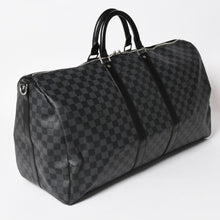画像をギャラリービューアに読み込む, 極美品 ルイヴィトン LOUIS VUITTON キーポル バンドリエール 55 ボストンバッグ ダミエ グラフィット ブラック N41413 中古 4a003365