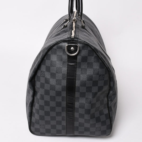 極美品 ルイヴィトン LOUIS VUITTON キーポル バンドリエール 55 ボストンバッグ ダミエ グラフィット ブラック N41413 中古 4a003365