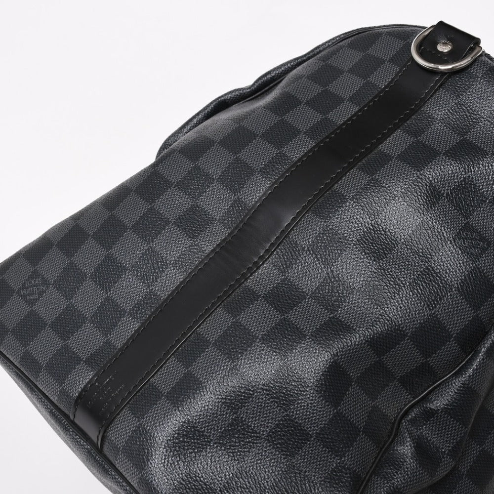 極美品 ルイヴィトン LOUIS VUITTON キーポル バンドリエール 55 ボストンバッグ ダミエ グラフィット ブラック N41413 中古 4a003365