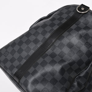 極美品 ルイヴィトン LOUIS VUITTON キーポル バンドリエール 55 ボストンバッグ ダミエ グラフィット ブラック N41413 中古 4a003365