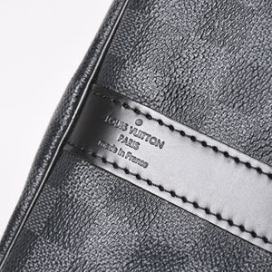 極美品 ルイヴィトン LOUIS VUITTON キーポル バンドリエール 55 ボストンバッグ ダミエ グラフィット ブラック N41413 中古 4a003365