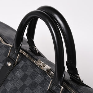 極美品 ルイヴィトン LOUIS VUITTON キーポル バンドリエール 55 ボストンバッグ ダミエ グラフィット ブラック N41413 中古 4a003365