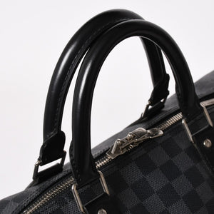 極美品 ルイヴィトン LOUIS VUITTON キーポル バンドリエール 55 ボストンバッグ ダミエ グラフィット ブラック N41413 中古 4a003365