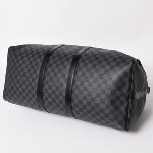 極美品 ルイヴィトン LOUIS VUITTON キーポル バンドリエール 55 ボストンバッグ ダミエ グラフィット ブラック N41413 中古 4a003365