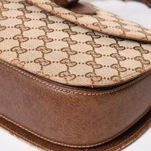 Load image into Gallery viewer, GUCCI グッチ バンブーハンドバッグ オールドグッチ ショルダーバッグ GGキャンバス バンブー ブラウン ベージュ ターンロック 美品 中古 4a003328