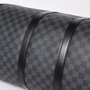 極美品 ルイヴィトン LOUIS VUITTON キーポル バンドリエール 55 ボストンバッグ ダミエ グラフィット ブラック N41413 中古 4a003365
