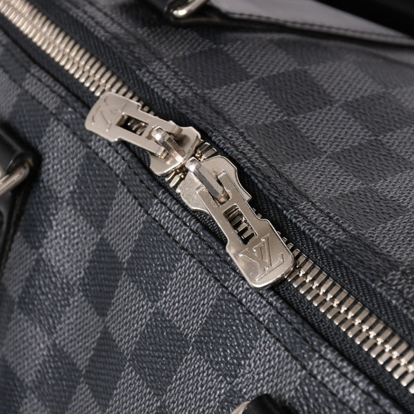極美品 ルイヴィトン LOUIS VUITTON キーポル バンドリエール 55 ボストンバッグ ダミエ グラフィット ブラック N41413 中古 4a003365
