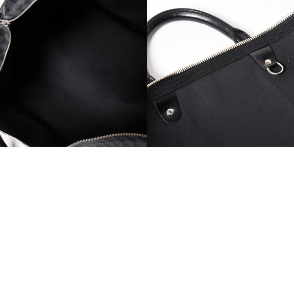 極美品 ルイヴィトン LOUIS VUITTON キーポル バンドリエール 55 ボストンバッグ ダミエ グラフィット ブラック N41413 中古 4a003365