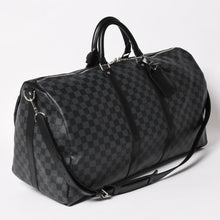 Load image into Gallery viewer, 極美品 ルイヴィトン LOUIS VUITTON キーポル バンドリエール 55 ボストンバッグ ダミエ グラフィット ブラック N41413 中古 4a003288