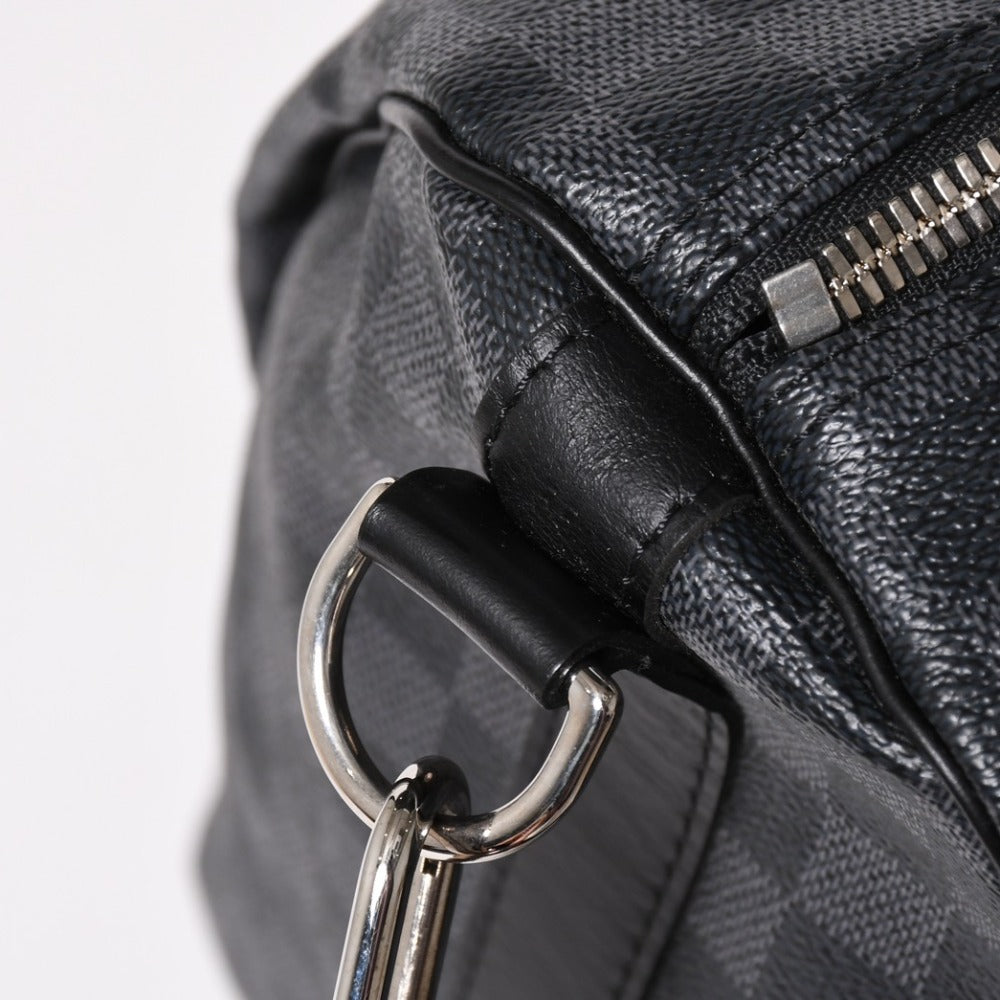 極美品 ルイヴィトン LOUIS VUITTON キーポル バンドリエール 55 ボストンバッグ ダミエ グラフィット ブラック N41413 中古 4a003288