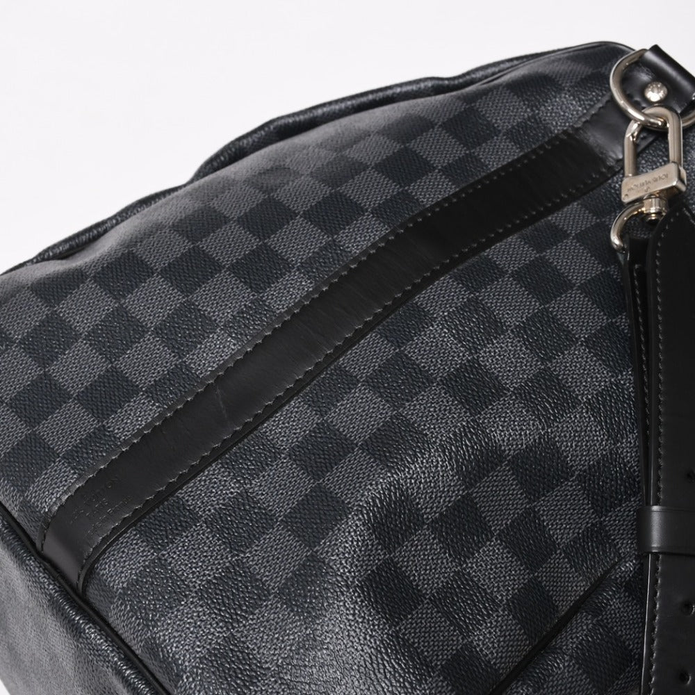 極美品 ルイヴィトン LOUIS VUITTON キーポル バンドリエール 55 ボストンバッグ ダミエ グラフィット ブラック N41413 中古 4a003288