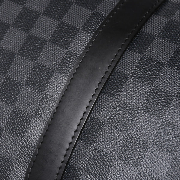 Very Good LOUIS VUITTON Keepall Bandouliere 55 Boston Bag Damier Graphite Black N41413 Used 4a003288