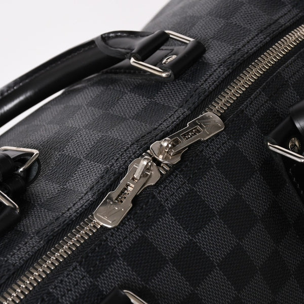 Very Good LOUIS VUITTON Keepall Bandouliere 55 Boston Bag Damier Graphite Black N41413 Used 4a003288