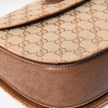 Load image into Gallery viewer, GUCCI グッチ バンブーハンドバッグ オールドグッチ ショルダーバッグ GGキャンバス バンブー ブラウン ベージュ ターンロック 美品 中古 4a003328