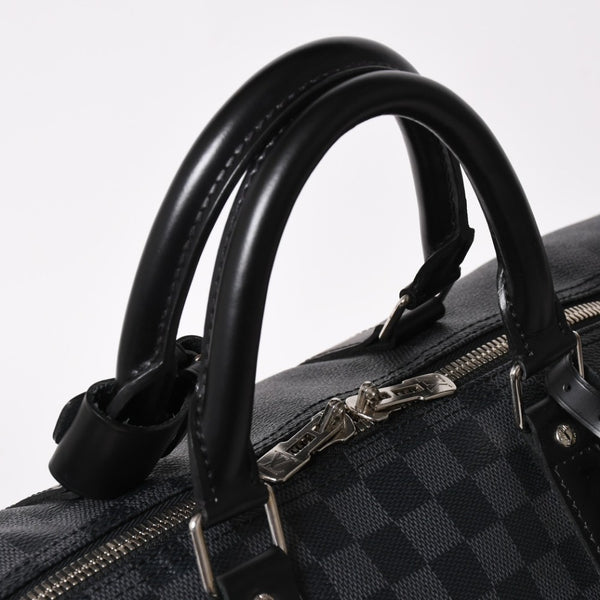 Very Good LOUIS VUITTON Keepall Bandouliere 55 Boston Bag Damier Graphite Black N41413 Used 4a003288
