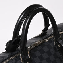 Load image into Gallery viewer, 極美品 ルイヴィトン LOUIS VUITTON キーポル バンドリエール 55 ボストンバッグ ダミエ グラフィット ブラック N41413 中古 4a003288
