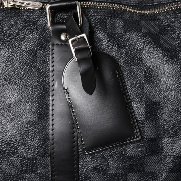 Very Good LOUIS VUITTON Keepall Bandouliere 55 Boston Bag Damier Graphite Black N41413 Used 4a003288