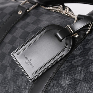 Very Good LOUIS VUITTON Keepall Bandouliere 55 Boston Bag Damier Graphite Black N41413 Used 4a003288
